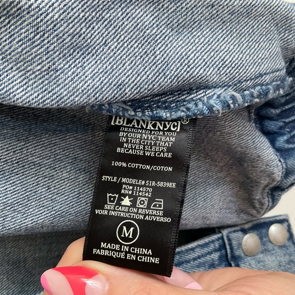 Blanknyc Wondering Why Denim Jacket - M - NEW Zip Up Blue Coat - Picture 7 of 10